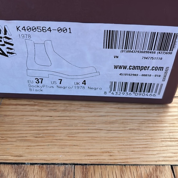 Camper CamperLab 1978 Boots Size 37 / 7 NIB Black Leather - Picture 3 of 9